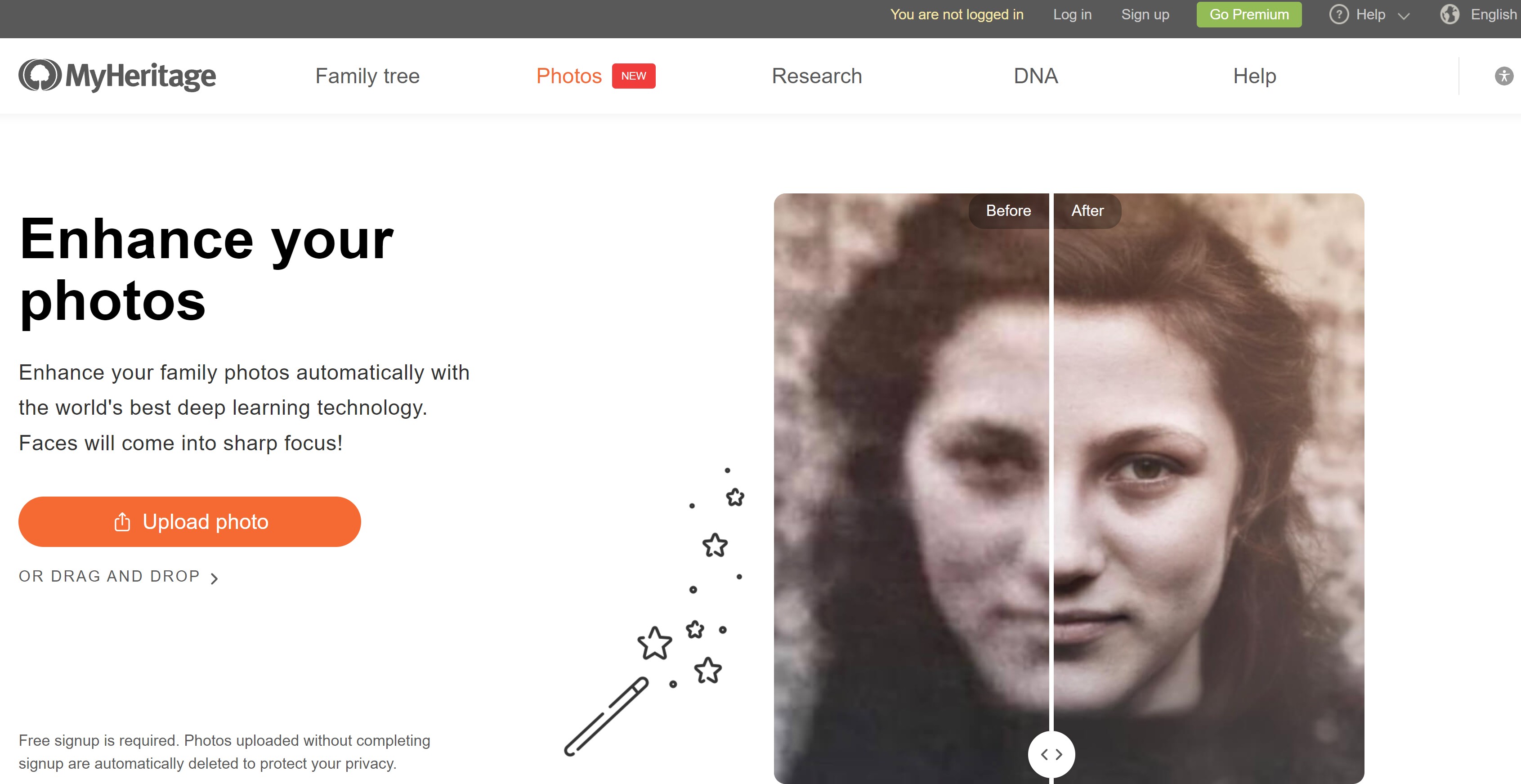 myheritage home page